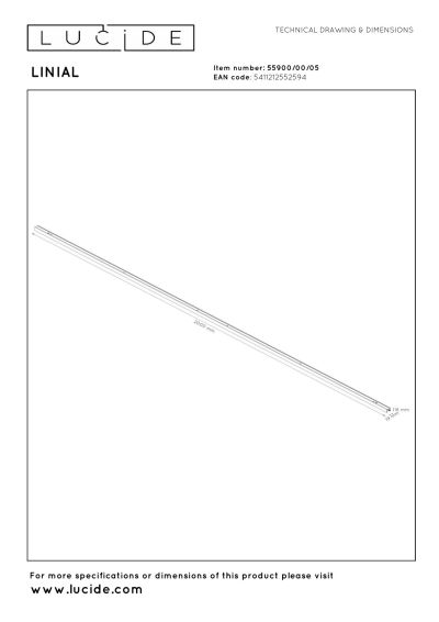 Lucide Premium LINIAL  - 1-Circuit lighting system - Smart - 48V Track - 2 meter -Champagne